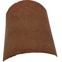 Third Round Ridge (300mm) Clay Tile Fitting - red