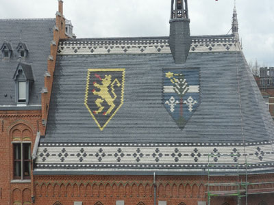 Leuven university glazed roof tiles